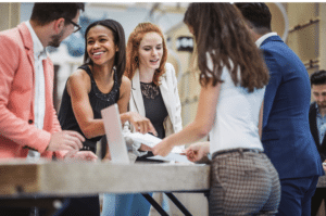 People celebrating recovery month through an event